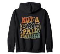 Not A Paid Protester Funny Pro Democracy Peace Design Zip Hoodie