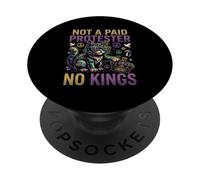 Not A Paid Protester No Kings Funny Pro Democracy Cat Design PopSockets Adhesive PopGrip