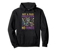 Not A Paid Protester No Kings Funny Pro Democracy Cat Design Pullover Hoodie