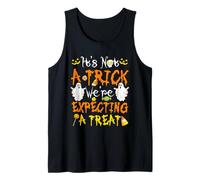 Not A Trick We're Expecting A Treat Halloween Pregnancy Tank Top