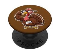 Not a Turkey Funny Thanksgiving Cartoon PopSockets Adhesive PopGrip