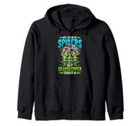 Not Afraid Of Spiders Grasshopper Terrifies Me Bug Catcher Zip Hoodie