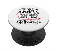 Not all Angels Have Wings Some Have Sethoscopes Vet PopSockets Adhesive PopGrip