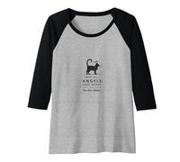 Not All Angels Have Wings Some Have Whiskers Cat Lover Raglan Baseball Tee, Women, Black/Athletic Heather, L