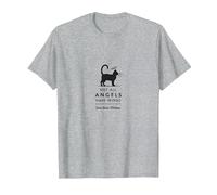 Not All Angels Have Wings Some Have Whiskers Cat Lover T-Shirt, Men, Heather Grey, 4XL