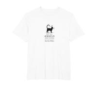 Not All Angels Have Wings Some Have Whiskers Cat Lover T-Shirt, Men's Big and Tall, White, 5X Tall