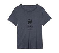 Not All Angels Have Wings Some Have Whiskers Cat Lover T-Shirt, Women's Plus, Heather Blue, 1X