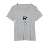 Not All Angels Have Wings Some Have Whiskers Cat Lover T-Shirt, Women's Plus, Heather Grey, 1X