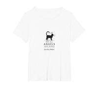 Not All Angels Have Wings Some Have Whiskers Cat Lover T-Shirt, Women's Plus, White, 1X