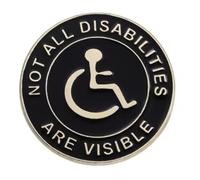 Not All DisabiIities Are Visible Handicap Sign Wheelchair Have a Hidden Disability Medical Notice Alert Announcement Invisible Non-Visible Chronic Pain Condition Illness NVD 1.2" Enamel Pin Badge