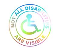 Not All Disabilities are Visible Car Decal Sticker - Black, White, Multicolored - Disability Awareness Vinyl Sticker for Cars, Laptops, and Windows (Multicoloured)