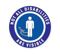Not All Disabilities are Visible Car Sticker - Hidden Disability Awareness Round Decal - Weatherproof Premium Vinyl - Bubble-Free Application for Car Window, Body or Bumper - 10cm Circle - Made in UK