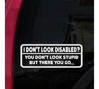 Not All Disabilities are Visible Funny Disability Awareness Car Window Vinyl for Vehicle Door or Bumper, Disabled Funny Sticker Decal - Accessibility Parking Notice Sign - Multiple Sizes & Colours