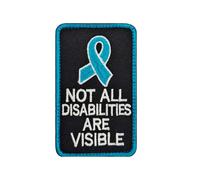 Not All Disabilities are Visible Patches, Hook and Loop Tactical Embroidered Patches,Working Dog Patches for Vest Harnesses Collars Leashes
