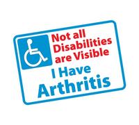 Not All Disabilities are Visible Sticker - I Have Arthritis Hidden Disability Car Sticker, Self-Adhesive Waterproof Vinyl Decal for Vehicles, Home & Business