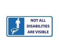 NOT ALL DISABILITIES ARE VISIBLE STICKER, STICKERS 200mm by 90mm
