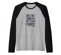 Not All Girls are Sugar & Spice Witchy Empowerment Raglan Baseball Tee, Men, Black/Athletic Heather, S