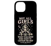 Not All Girls Want to Be Saved Pirate Captain Design Case for iPhone 14