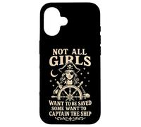 Not All Girls Want to Be Saved Pirate Captain Design Case for iPhone 16