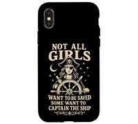 Not All Girls Want to Be Saved Pirate Captain Design Case for iPhone X/XS