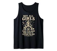 Not All Girls Want to Be Saved Pirate Captain Design Tank Top