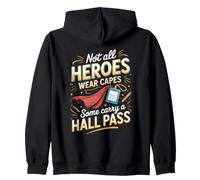 Not All Heroes Wear Capes Some Are Counselors School Zip Hoodie