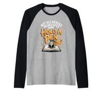 Not All Heroes Wear Capes Some Hold a Pen Writer Author Raglan Baseball Tee