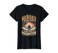 Not All Heroes Wear Capes Some Wear a Paramotor Paragliding Value Graphic T-Shirt, Women, Black, XS