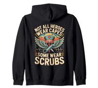 Not All Heroes Wear Capes Some Wear Scrubs Zip Hoodie