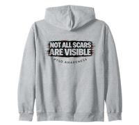 Not All Scars Are Visible PTSD Awareness Glitch Invisible Zip Hoodie