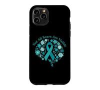Not All Scars Are Visible Teal Ribbon Floral Brain PTSD Case for iPhone 11 Pro