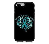 Not All Scars Are Visible Teal Ribbon Floral Brain PTSD Case for iPhone 7 Plus/8 Plus