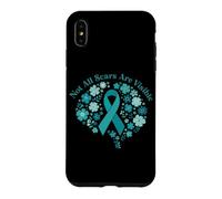 Not All Scars Are Visible Teal Ribbon Floral Brain PTSD Case for iPhone XS Max