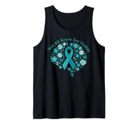 Not All Scars are Visible Teal Ribbon Floral Brain PTSD Tank Top
