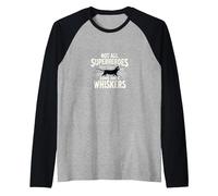 Not All Superheroes Wear Capes Some Have Whiskers Cat Raglan Baseball Tee, Men, Black/Athletic Heather, XL
