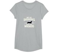 Not All Superheroes Wear Capes Some Have Whiskers Cat T-Shirt, Girls, Heather Grey, Large