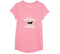 Not All Superheroes Wear Capes Some Have Whiskers Cat T-Shirt, Girls, Pink, Small