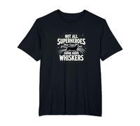 Not All Superheroes Wear Capes Some Have Whiskers Cat T-Shirt, Men's Big and Tall, Black, 4X Tall