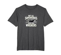 Not All Superheroes Wear Capes Some Have Whiskers Cat T-Shirt, Men's Big and Tall, Dark Heather Grey, 2X Tall