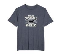 Not All Superheroes Wear Capes Some Have Whiskers Cat T-Shirt, Men's Big and Tall, Heather Blue, 3X Tall
