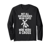 Not All Superheros Wear Capes Mine Wore A Cross Christian Long Sleeve T-Shirt