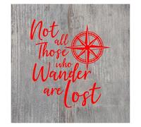 Not All Those Who Wander are Lost Car Vinyl Decals Car Windowshield Bumper Decor Stickers Accessories(Red,25CM)