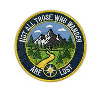 Not All Those Who Wander are Lost Embroidered Patch Nature Adventure Embroidery Patches Outdoor Trip Wanderlust Wilderness Explorer Hook & Loop Sew On Patches for Clothes Backpacks Hats 2.7x3 Inches