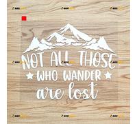 Not All Those Who Wander are Lost Mountain Star Decal Sticker Vinyl Car Truck Boat 4x4 Off Road - White 20.3cm - No Background for Ford Chevy Jeep