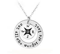 Not All Those Who Wander Are Lost Necklace, Inspirational Gift, Compass Pendant Find Your WayDurability