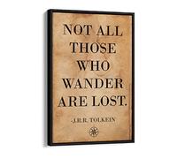Not All Those Who Wander Are Lost Tolkein Quote - Canvas Floater Frame Print Picture Art - Black Frame 8 inch wide x 12 inch high
