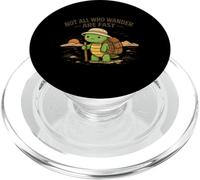 Not All Who Wander Are Fast Funny Turtle Hiker Hiking Pun PopSockets PopGrip for MagSafe
