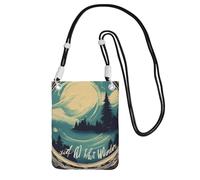 Not All Who Wander Are Lost 1 Print Small Crossbody Bags For Women Trendy, Phone Purse With Adjustable Strap,For Hiking Travel, Black, One Size