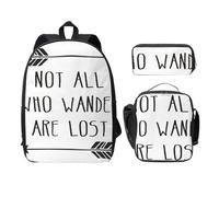 Not All Who Wander are Lost 17in Bag + Pencil Case + Lunch Bag Combination - Versatile Storage Organizer for Learning Supplies