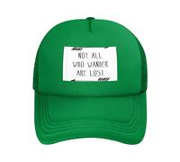Not All Who Wander are Lost Adult Mesh Baseball Cap Trucker Baseball Golf Outdoor Sports Running Hat Classic Green